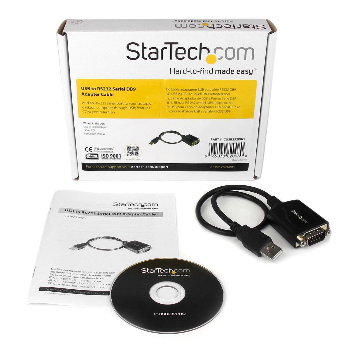 STARTECH.COM Converter Cable USB To Rs-232 Adapter With Com Retention