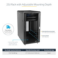 STARTECH.COM Knock-down Server Rack Cabinet With Casters 22u 36in