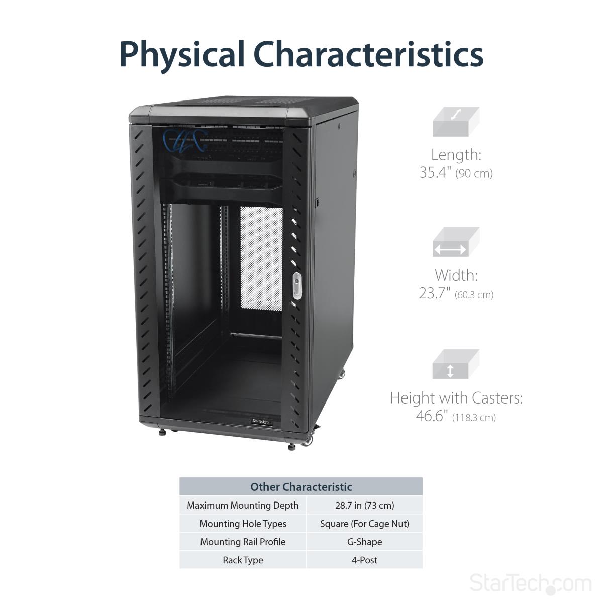 STARTECH.COM Knock-down Server Rack Cabinet With Casters 22u 36in