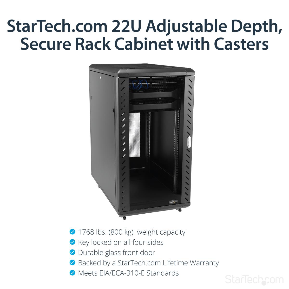 STARTECH.COM Knock-down Server Rack Cabinet With Casters 22u 36in