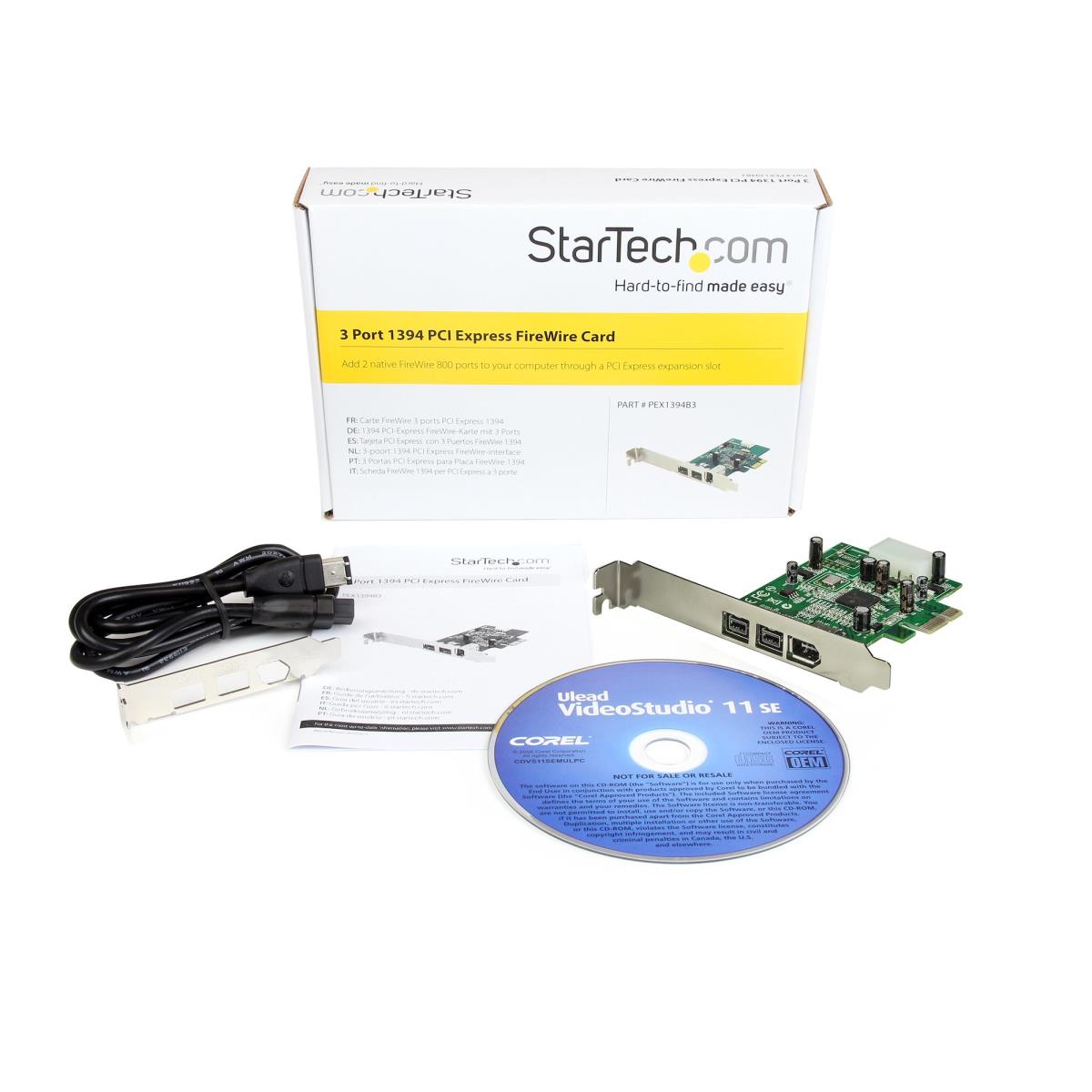 STARTECH.COM Firewire Card Adapter 3 Port 2b 1a 1394 Pci-e