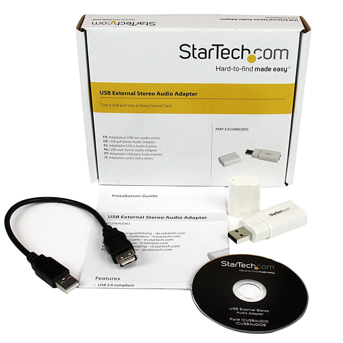 STARTECH.COM USB 2.0 To Audio Adapter - White