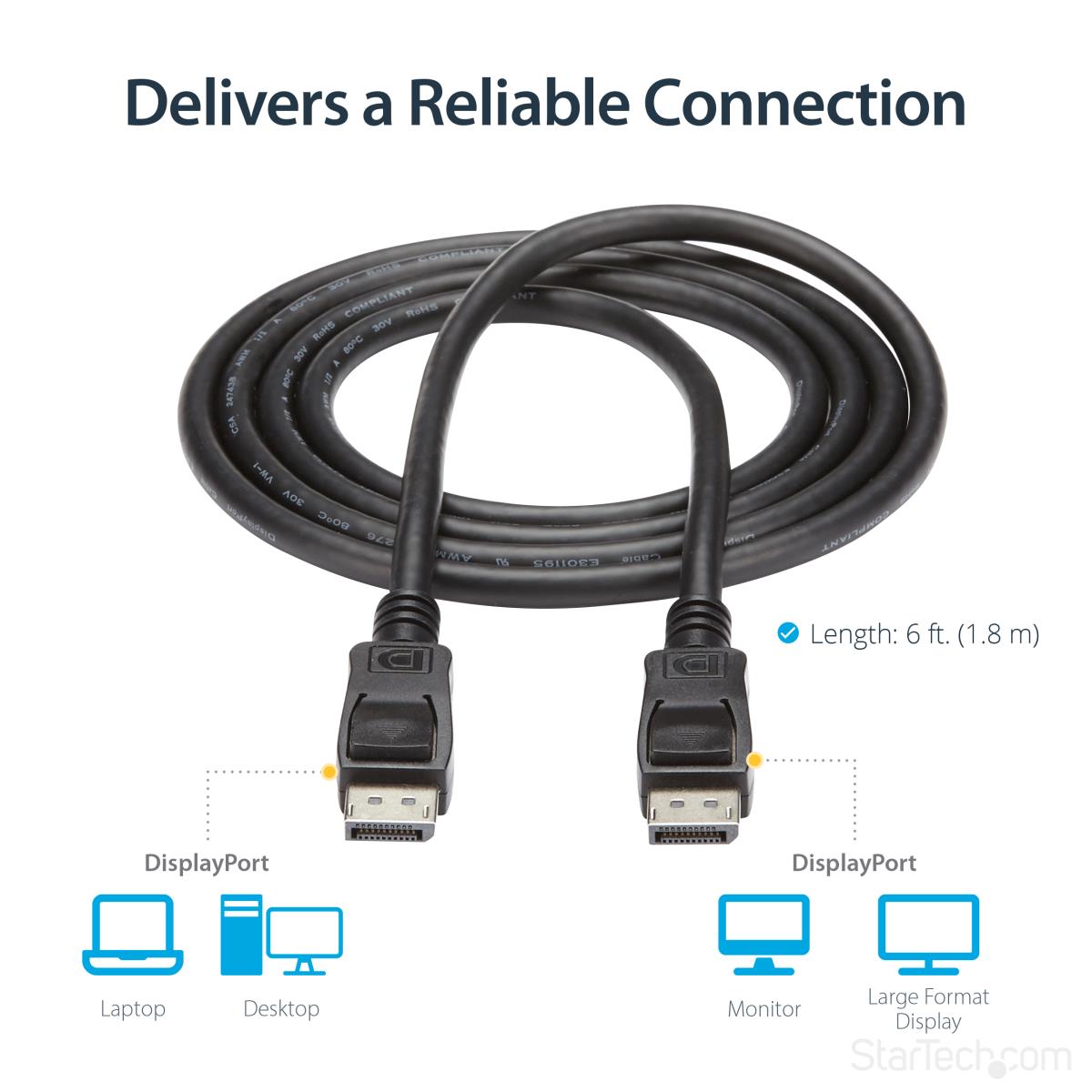 STARTECH.COM DisplayPort Video Cable With Latches 2m