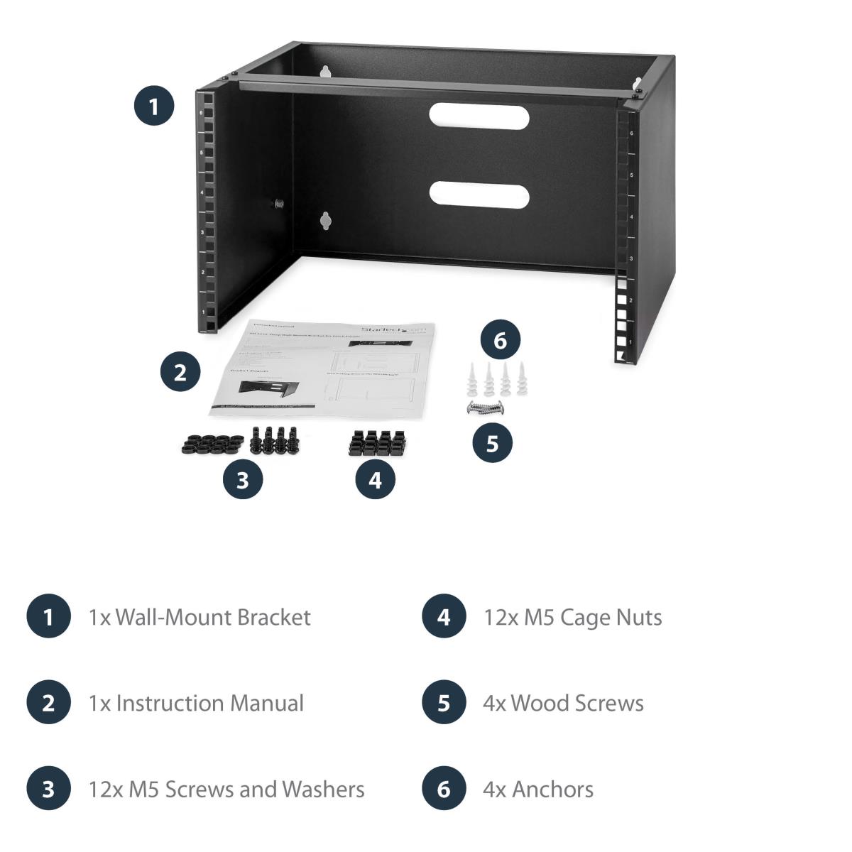 STARTECH.COM Wallmount Bracketfor 6u 19in Rack Equipment
