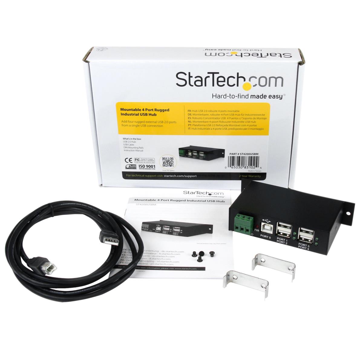 STARTECH.COM Mountable 4 Port Rugged Industrial USB Hub