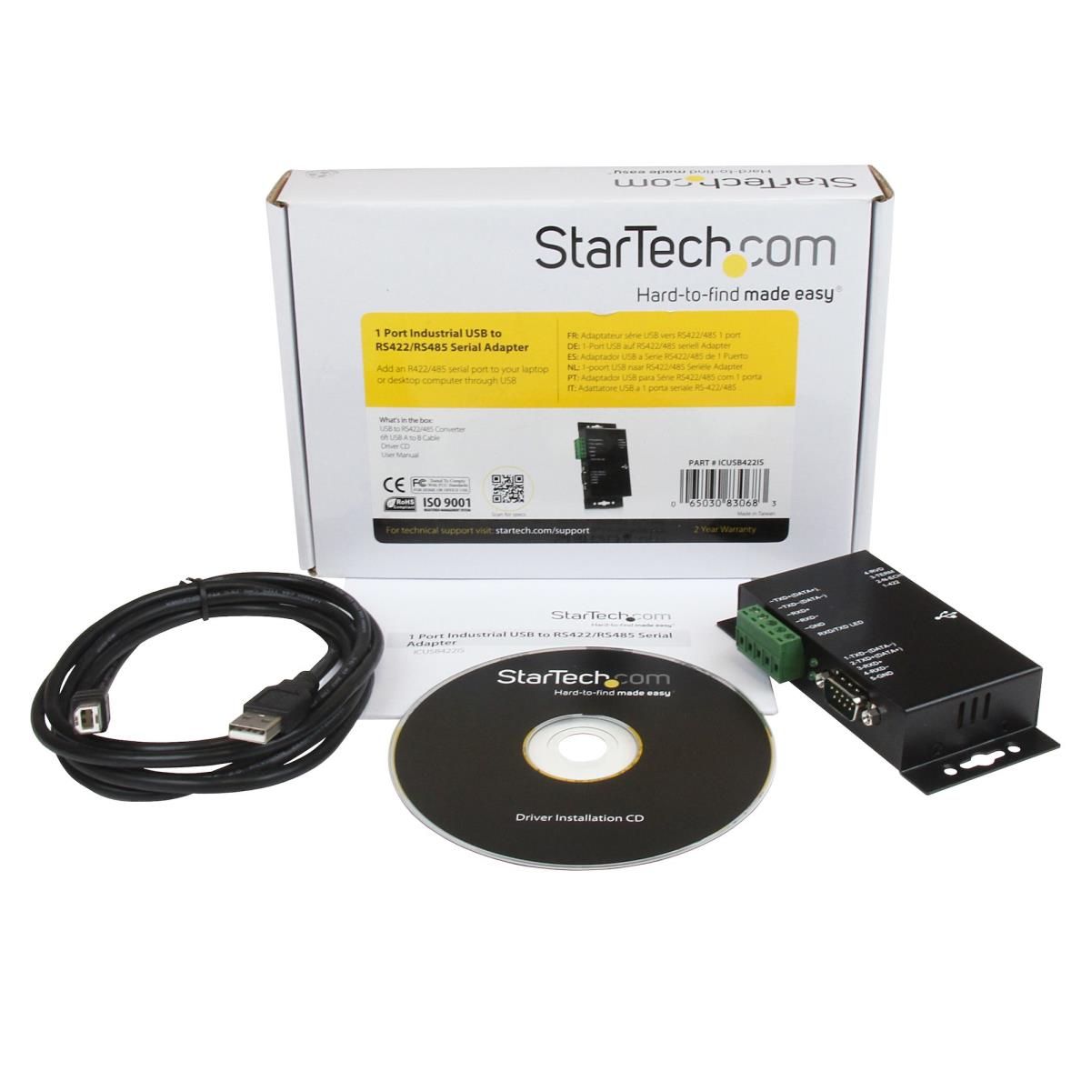 STARTECH.COM Metal Industrial USB To Rs422/rs485 Serial Adapter W/ Isolation 1port