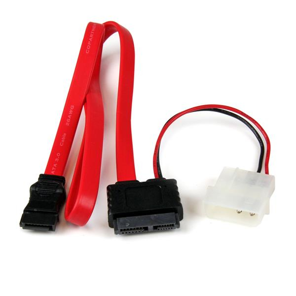 STARTECH.COM Slimline SATA Female To SATA With Low Profile4 Power Cable Adapter 50cm