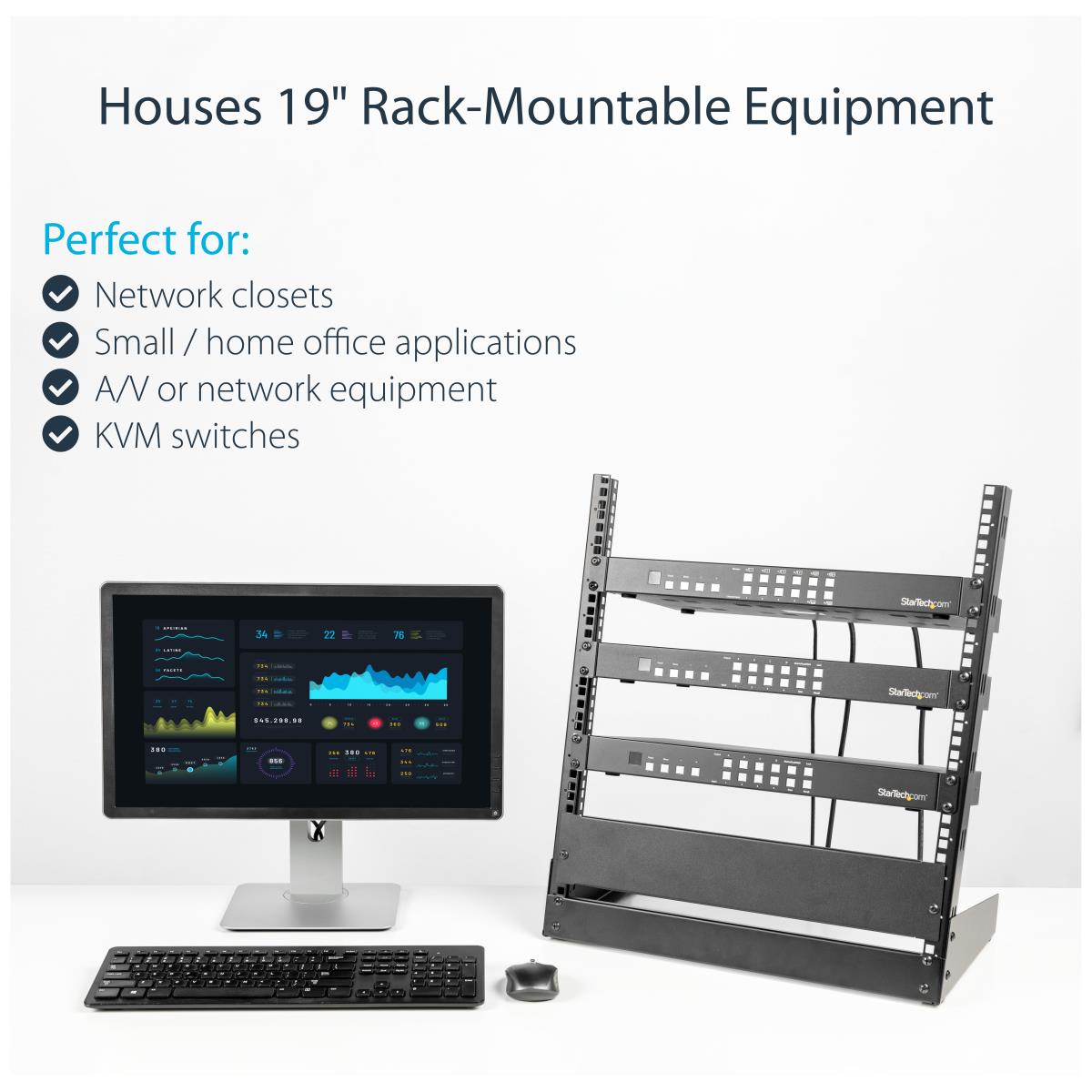 STARTECH.COM Desktop Open Frame 2 Post Rack 12u 19in