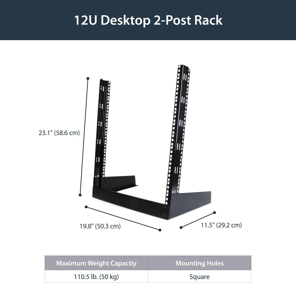 STARTECH.COM Desktop Open Frame 2 Post Rack 12u 19in