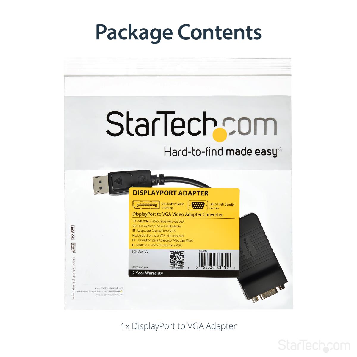 STARTECH.COM DisplayPort To Vga Video Adapter Converter - Dp2vga