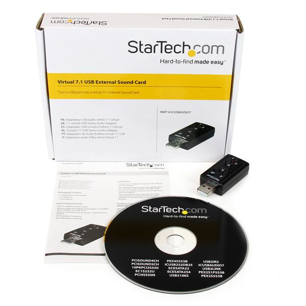 STARTECH.COM Virtual 7.1 USB Stereo Audio Adapter External Sound Card - IcUSBaudio7