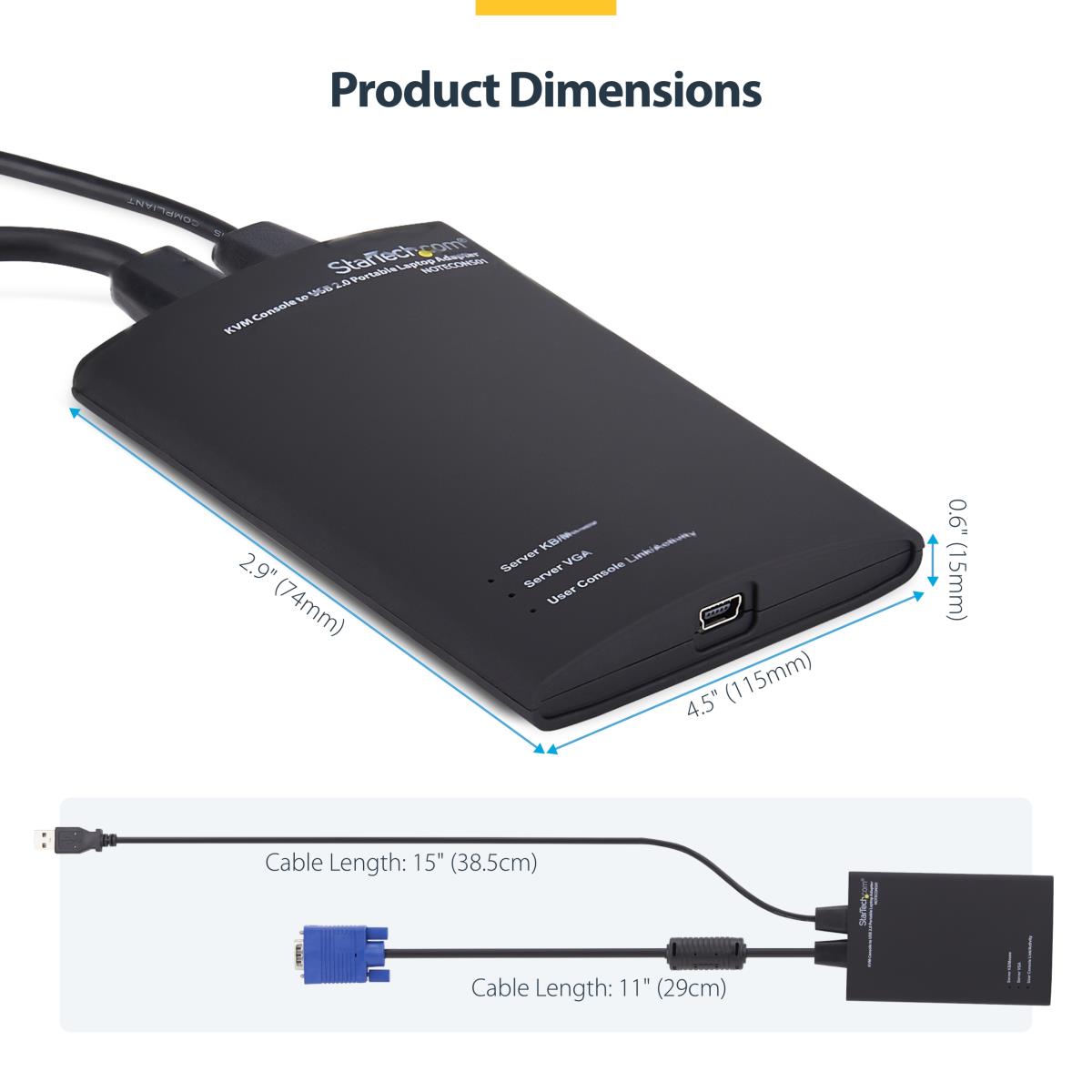 STARTECH.COM KVM Console To USB 2.0 Portable Laptop Crash Cart Adapter - Notecons01