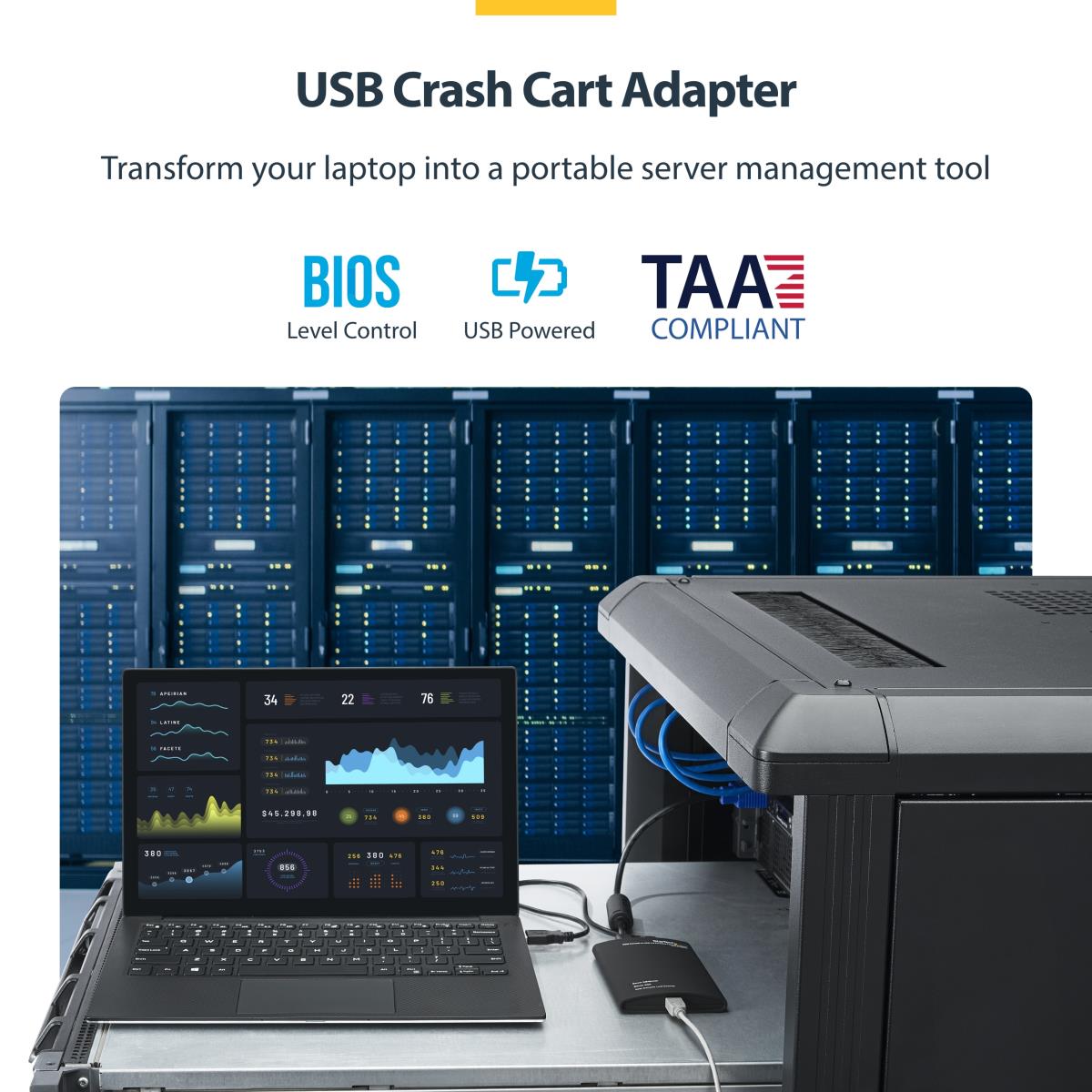 STARTECH.COM KVM Console To USB 2.0 Portable Laptop Crash Cart Adapter - Notecons01