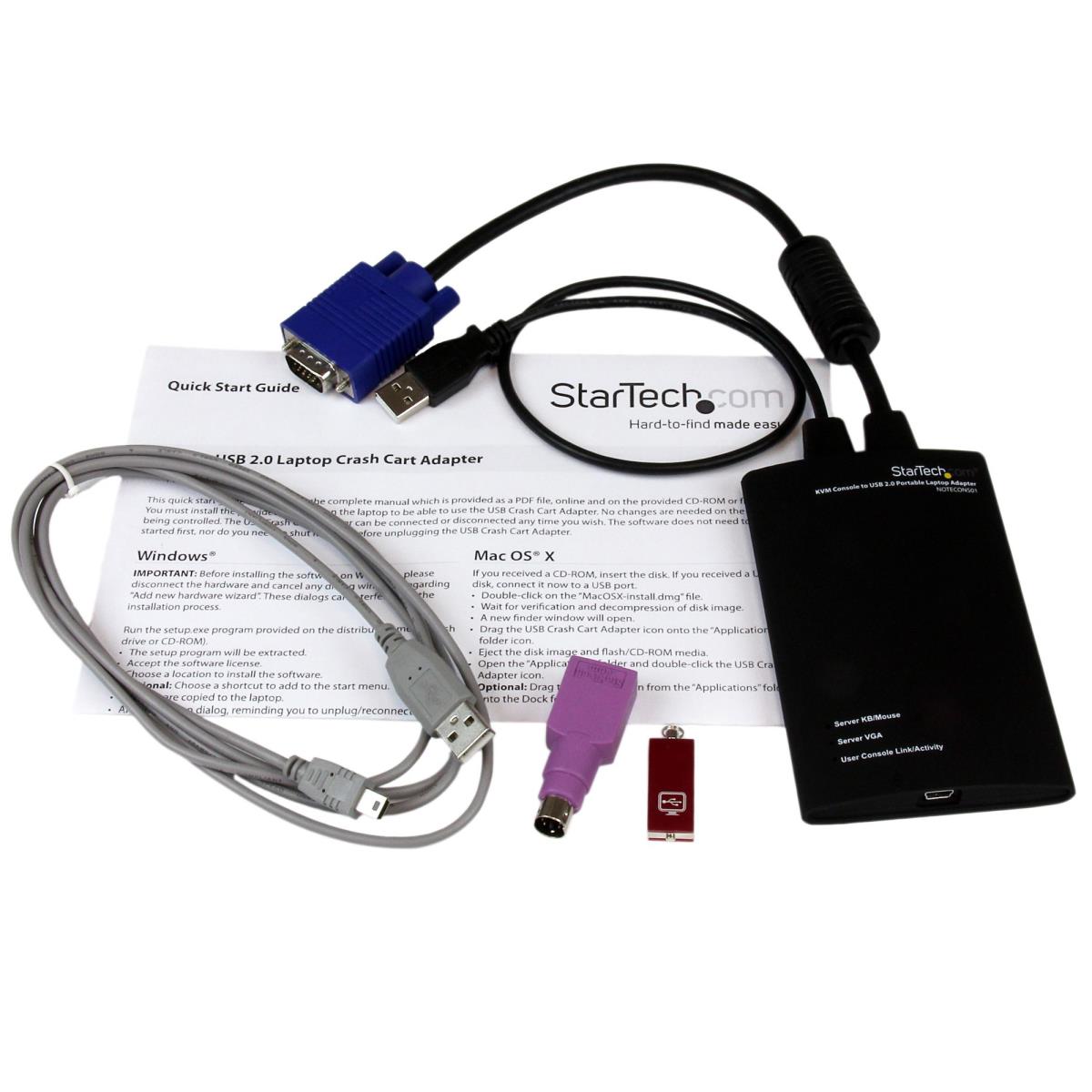 STARTECH.COM KVM Console To USB 2.0 Portable Laptop Crash Cart Adapter - Notecons01