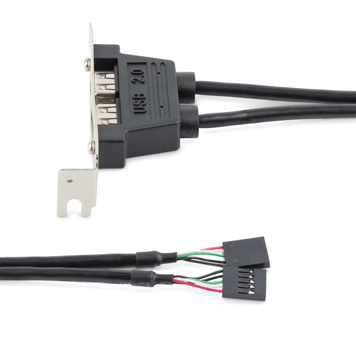 STARTECH.COM USB A Female Low Profile Slot Plate Adapter 2 Port