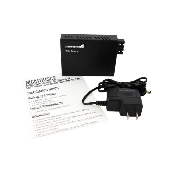 STARTECH.COM Ethernet To Multi Mode Fiber Media Converter 10/100 Sc 2km