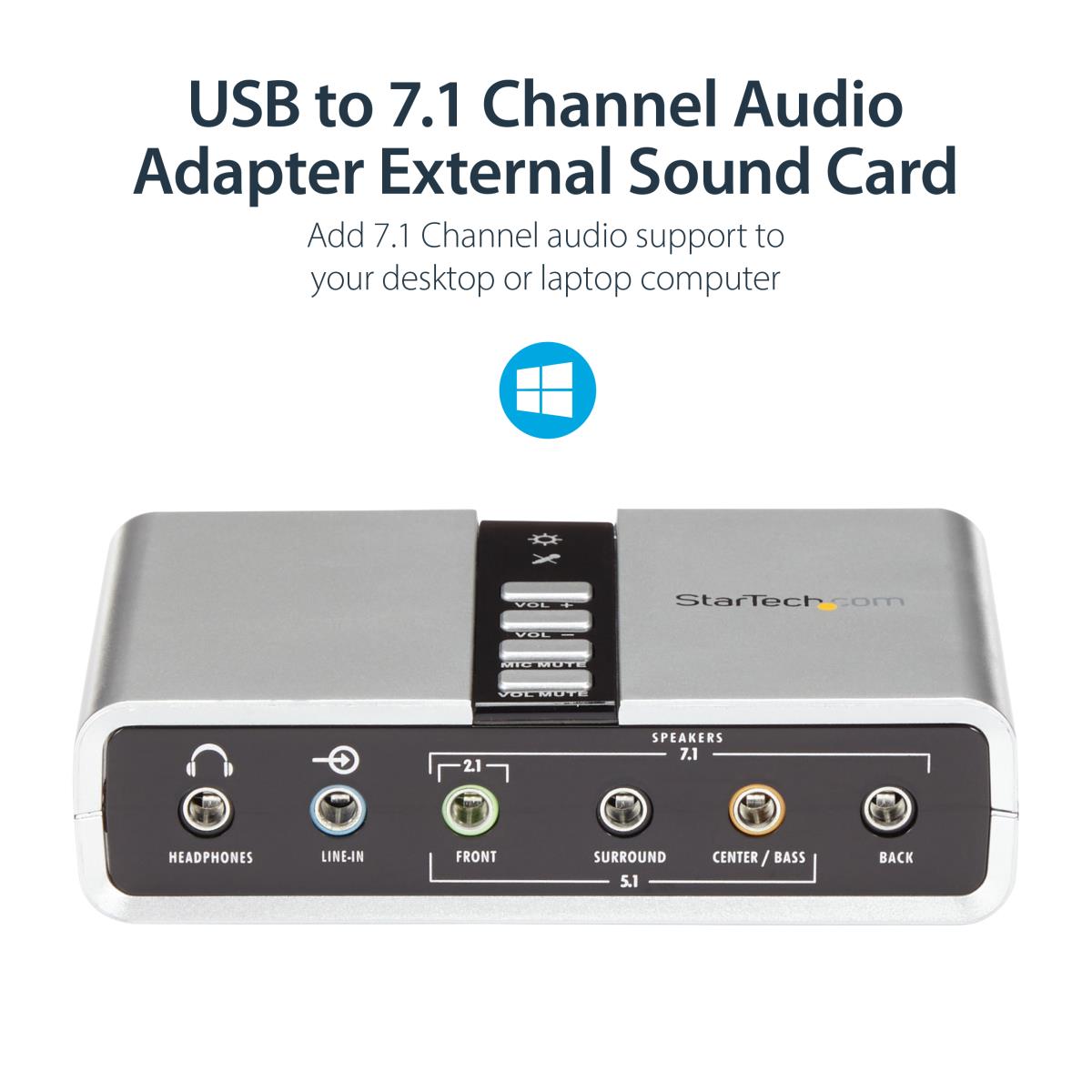 STARTECH.COM Audio Adapter External Sound Card 7.1 USB