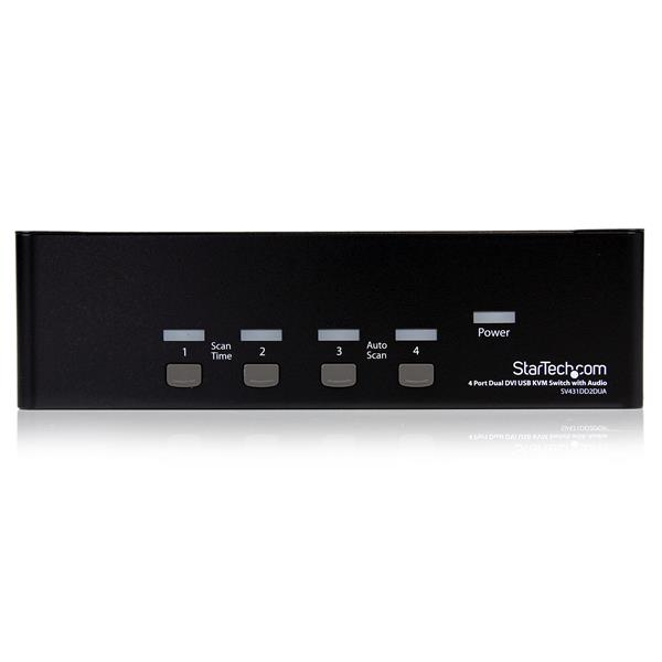 STARTECH.COM KVM Switch 4 Port Dual DVI USB With Audio & USB 2.0 Hub