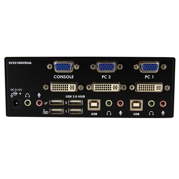 STARTECH.COM KVM Switch DVI Vga Dual Monitor USB With Audio & USB 2.0 Hub 2port