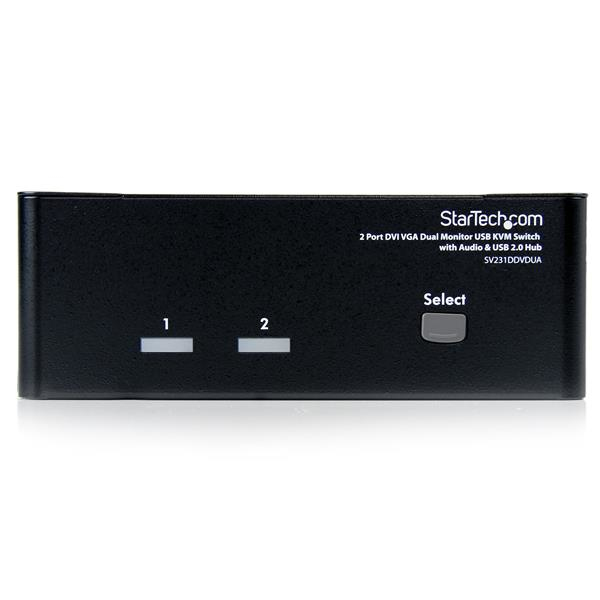 STARTECH.COM KVM Switch DVI Vga Dual Monitor USB With Audio & USB 2.0 Hub 2port