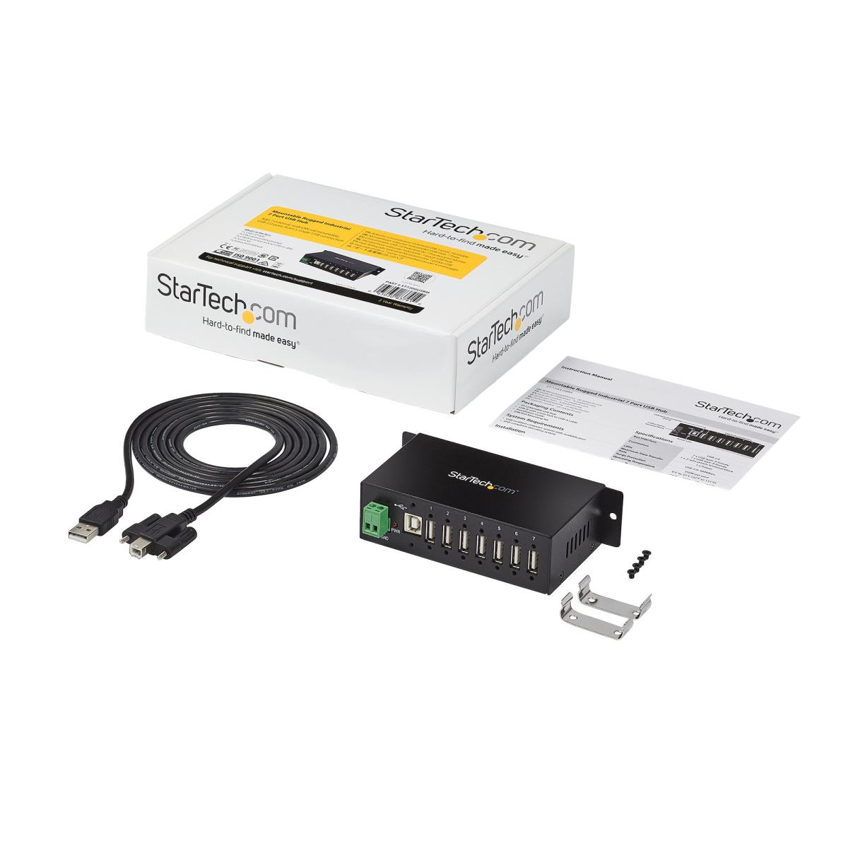 STARTECH.COM Mountable Rugged Industrial 7 Port USB Hub