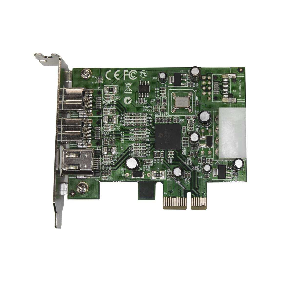 STARTECH.COM Firewire Card Adapter 3 Port 2b 1a Low Profile 1394 Pci-e