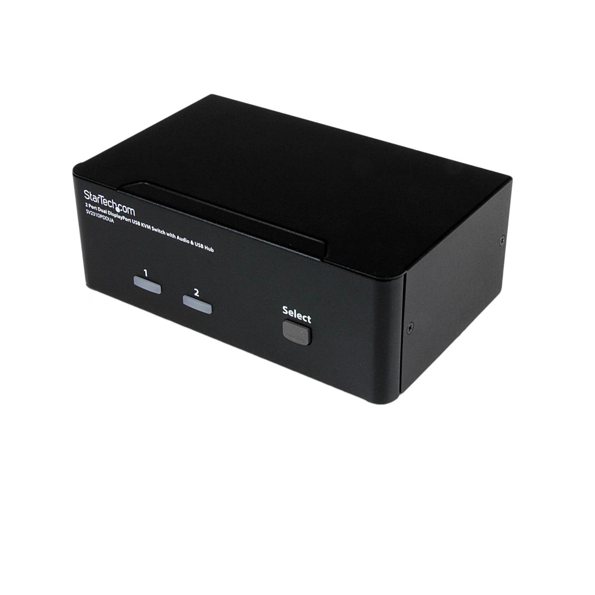 STARTECH.COM KVM Switch Dual DisplayPort USB W/ Audio & USB Hub 2 Port