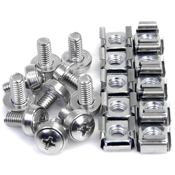 STARTECH.COM M6 Mounting Screws & Cage Nuts For Server Rack Cabinet 50pkg