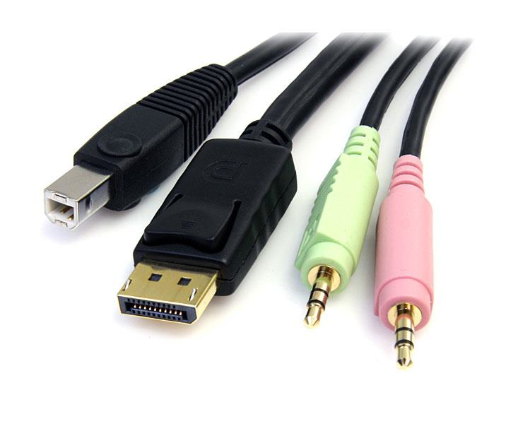 STARTECH.COM Cable For KVM DisplayPort 4-in-1 USB - Audio & Microphone