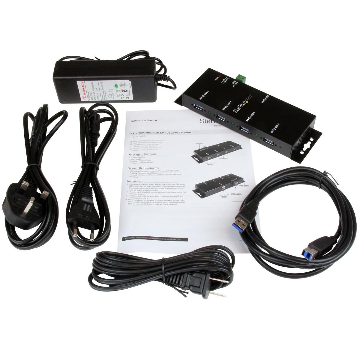 STARTECH.COM Mountable 4 Port Rugged Indstrl Superspeed USB3.0 Hub