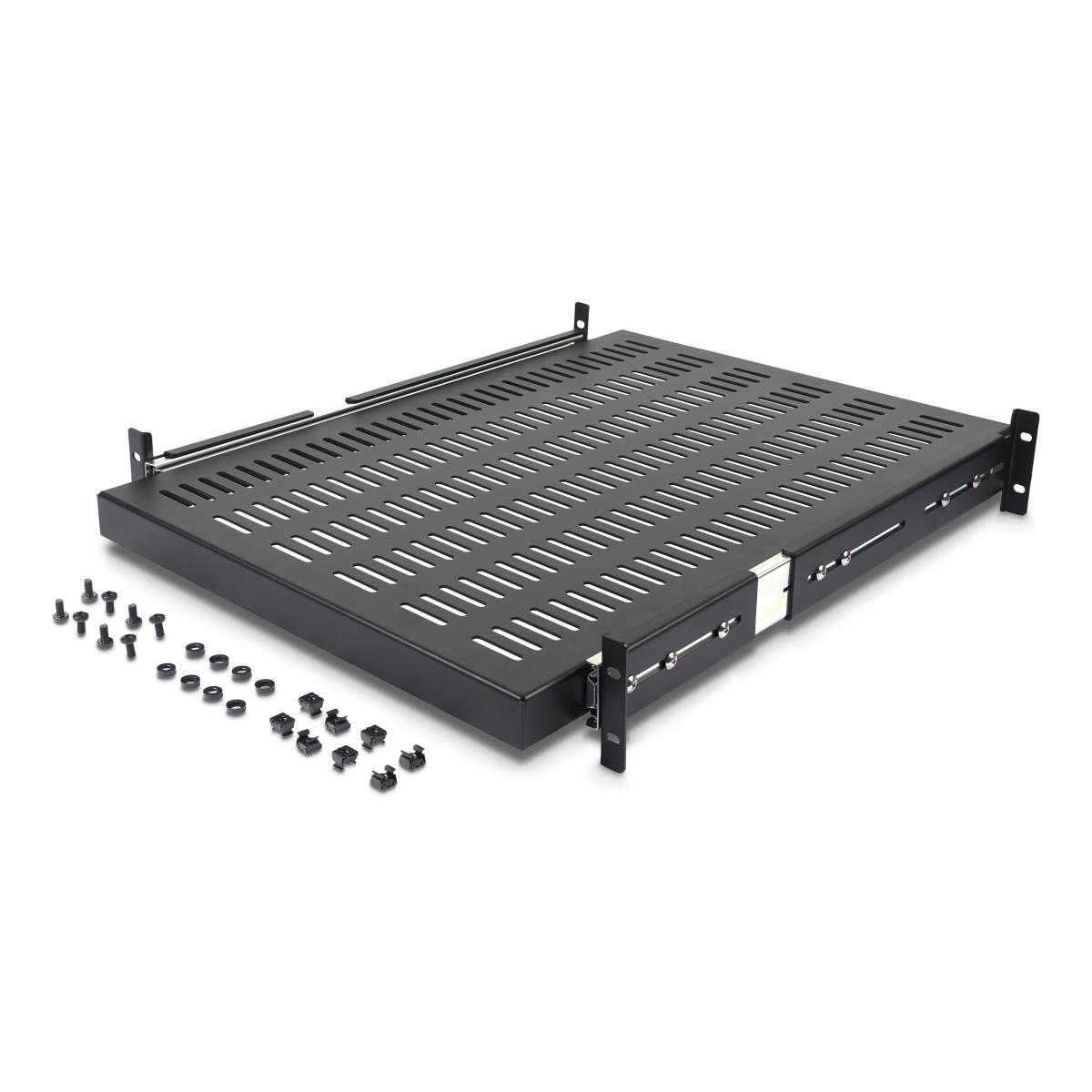 STARTECH.COM Vented Adjustable Depth Sliding Server Rack Cabinet Shelf 19in