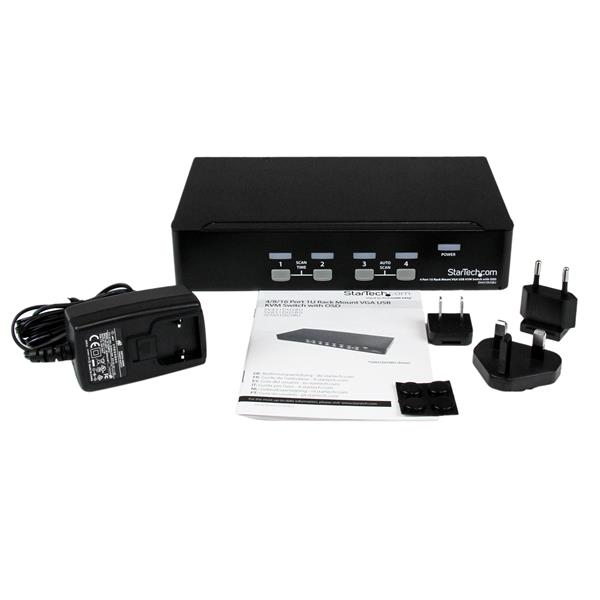 STARTECH.COM KVM Switch 4 Port 1u Rack Mount USB With Osd
