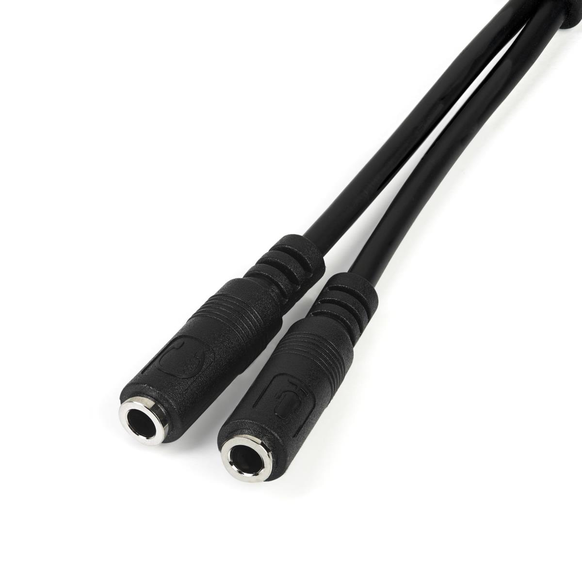STARTECH.COM Headset Splitter Adapter 3.5mm 4 Pin To 2x 3 Pin 3.5mm - M/f