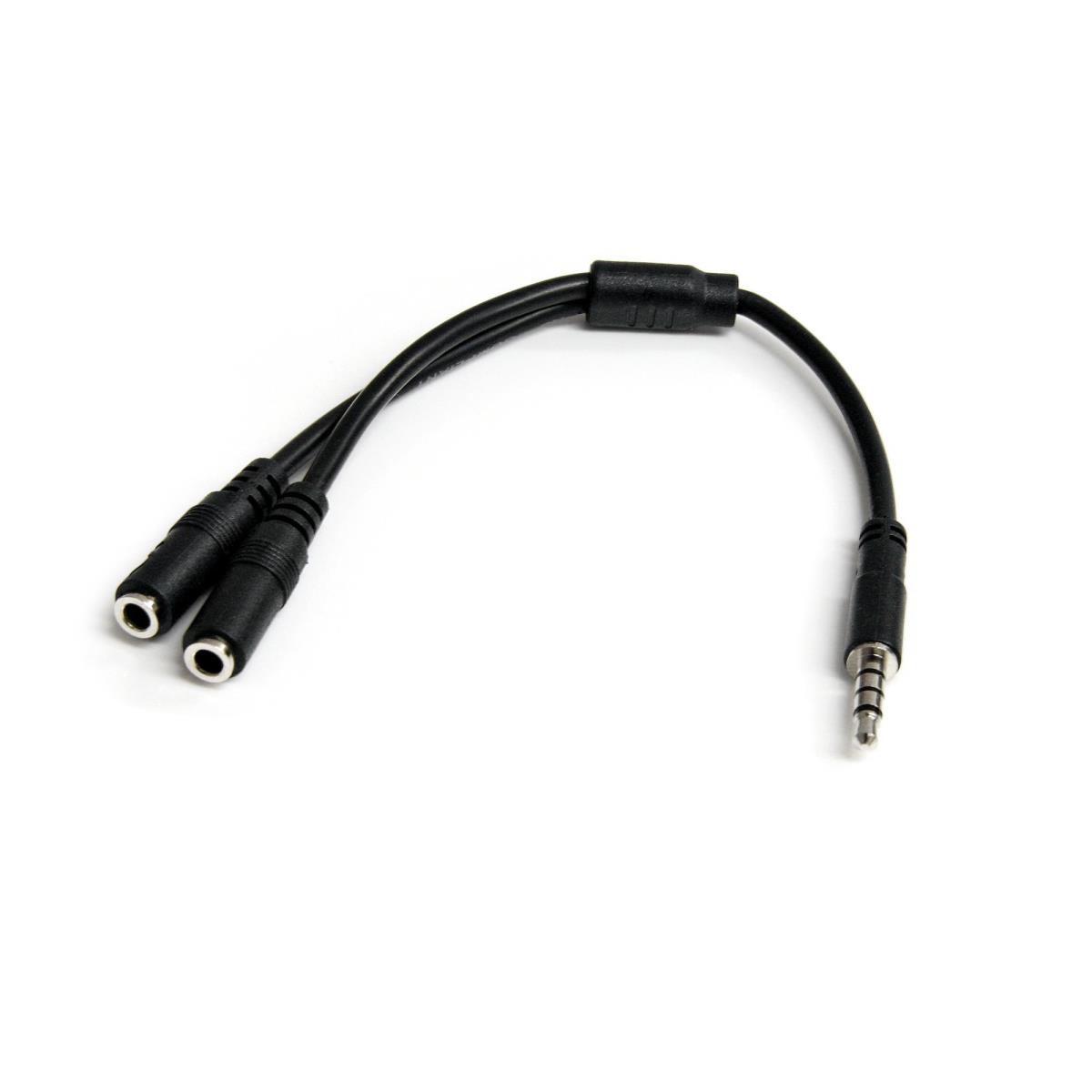 STARTECH.COM Headset Splitter Adapter 3.5mm 4 Pin To 2x 3 Pin 3.5mm - M/f