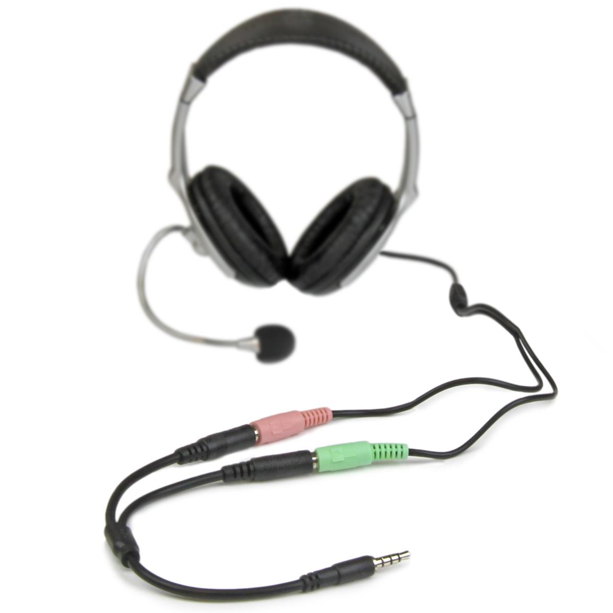 STARTECH.COM Headset Splitter Adapter 3.5mm 4 Pin To 2x 3 Pin 3.5mm - M/f