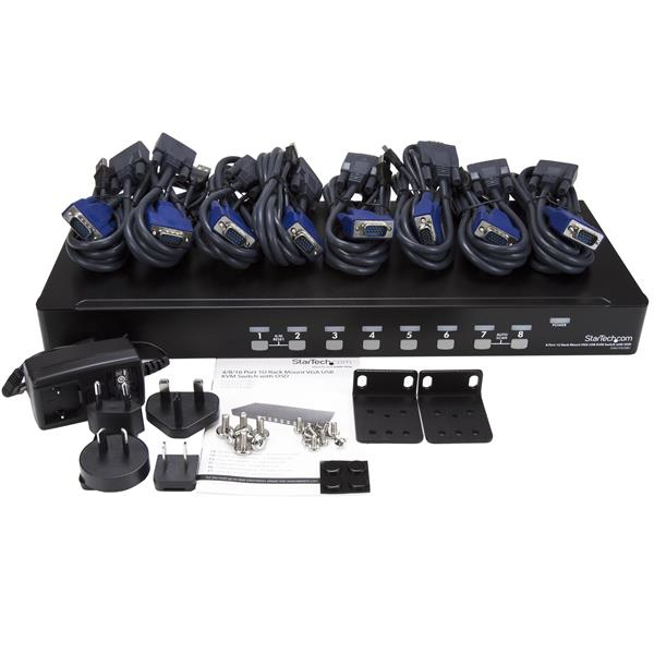 STARTECH.COM KVM Switch Kit 8 Port  USB Rack Mount With Osd And Cables 1u