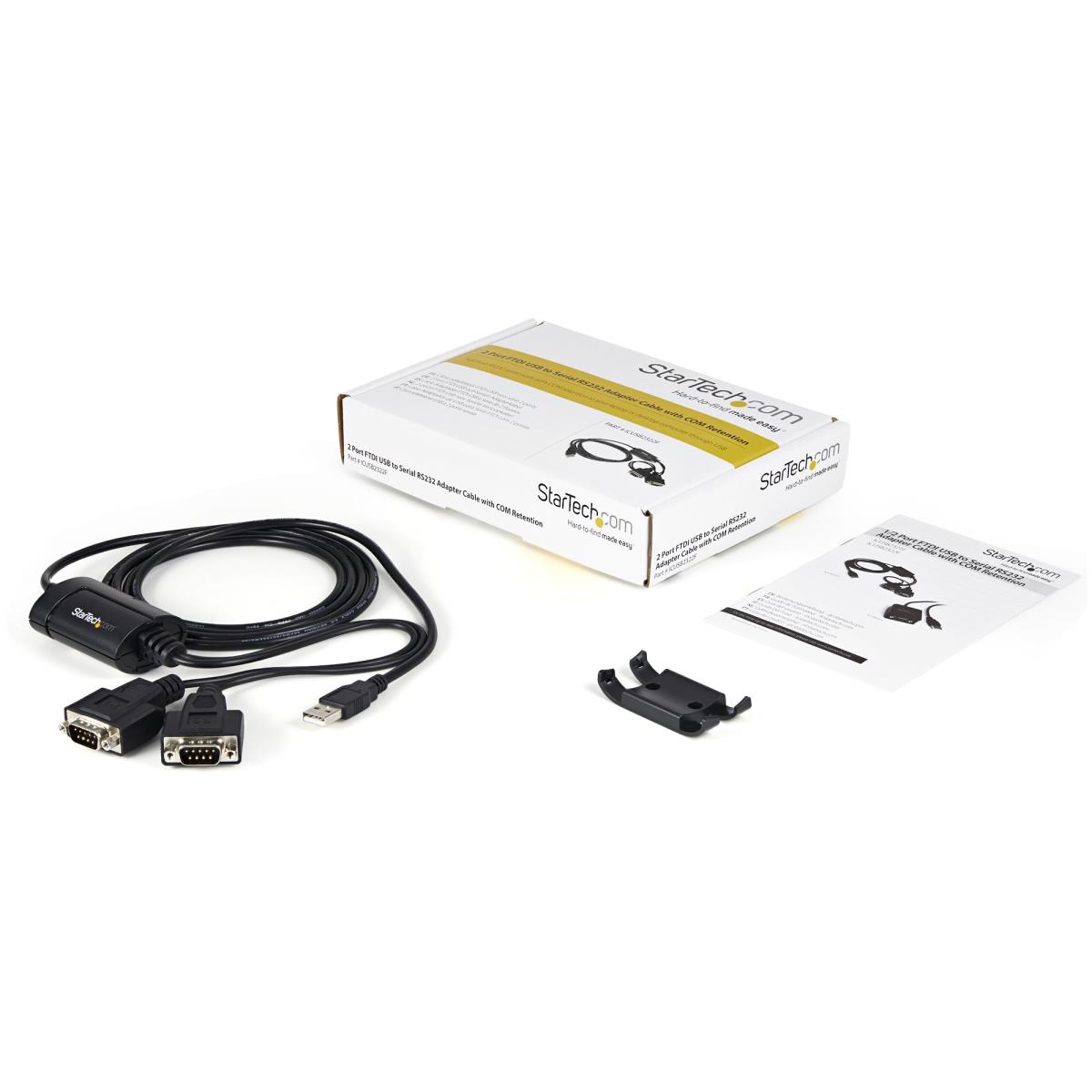 STARTECH.COM Ftdi USB To Serial Adapter Cable With Com Retention 2port