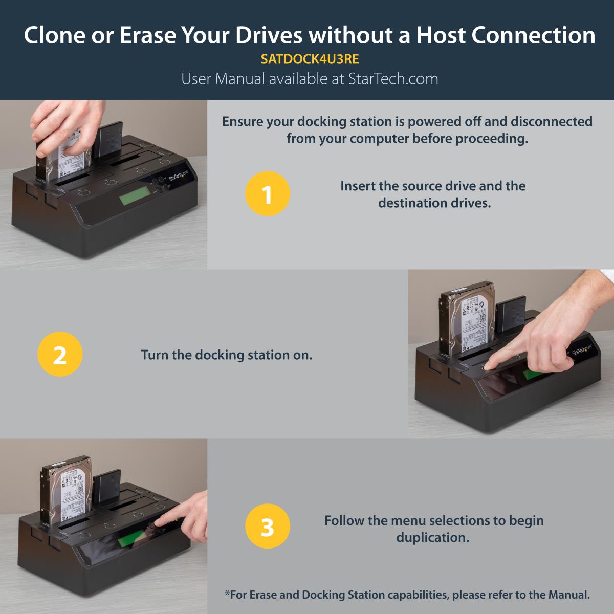 STARTECH.COM Hard Drive Duplicator Dock 4 Bay USB 3.0 Esata To SATA 1:3