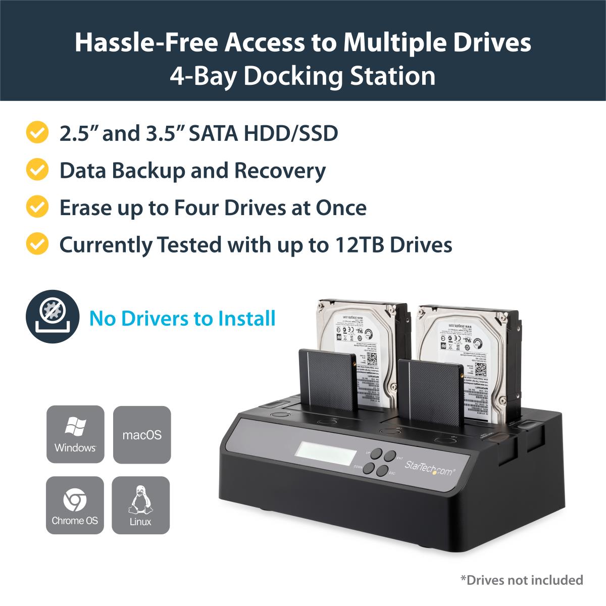STARTECH.COM Hard Drive Duplicator Dock 4 Bay USB 3.0 Esata To SATA 1:3