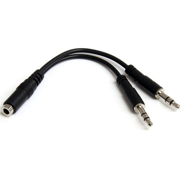 STARTECH.COM Headset Splitter Adapter 3.5mm 4 Pin To 2x 3 Pin 3.5mm - F/m