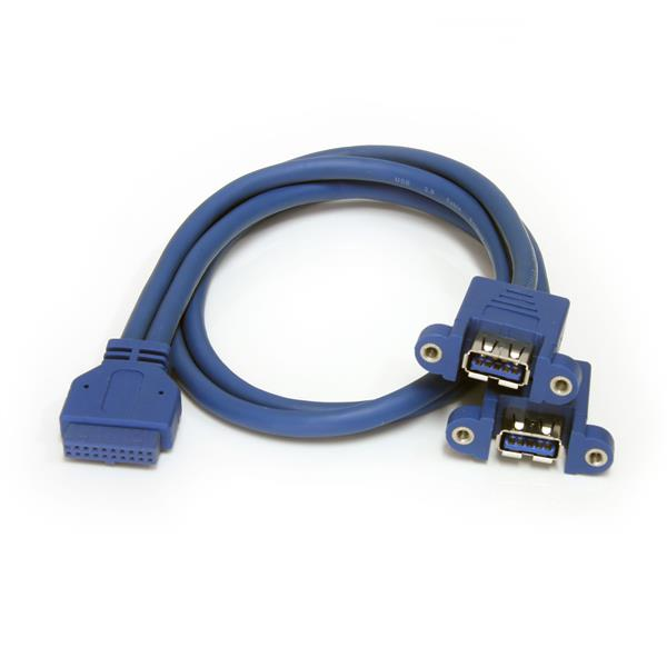 STARTECH.COM Panel Mount 2 Port USB3.0 Cable USB A To Motherboard Header