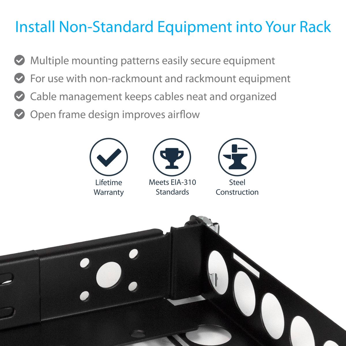 STARTECH.COM Universal Server Rack Rails 1u Fixed 19 Inch Adjustable Depth