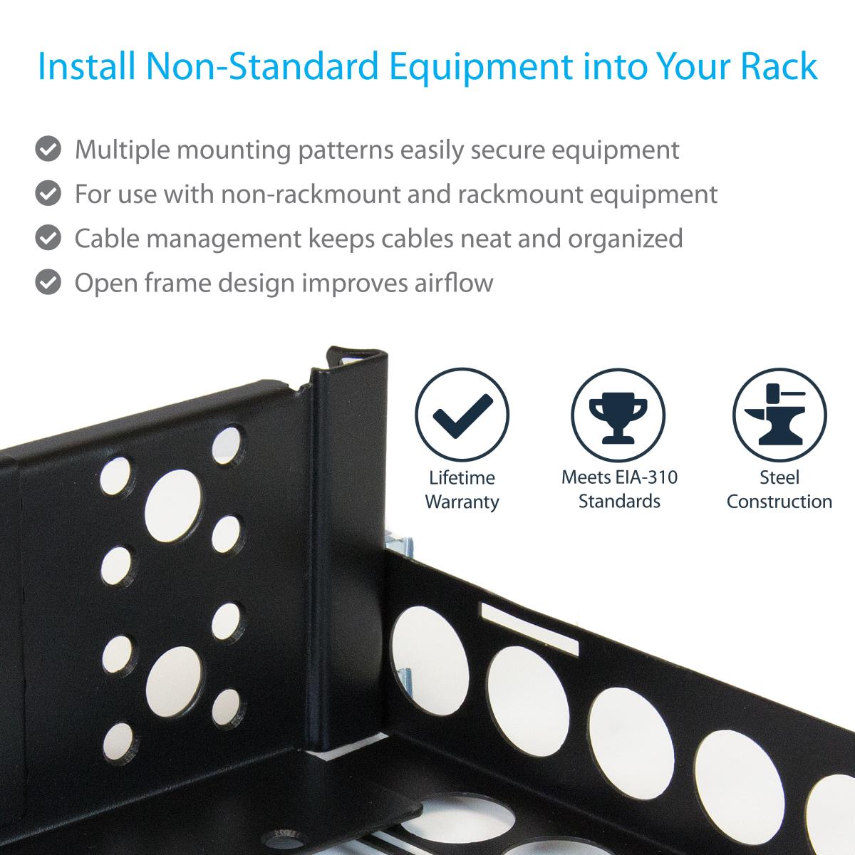 STARTECH.COM Universal Server Rack Rails 2u Fixed 19 Inch Adjustable Depth