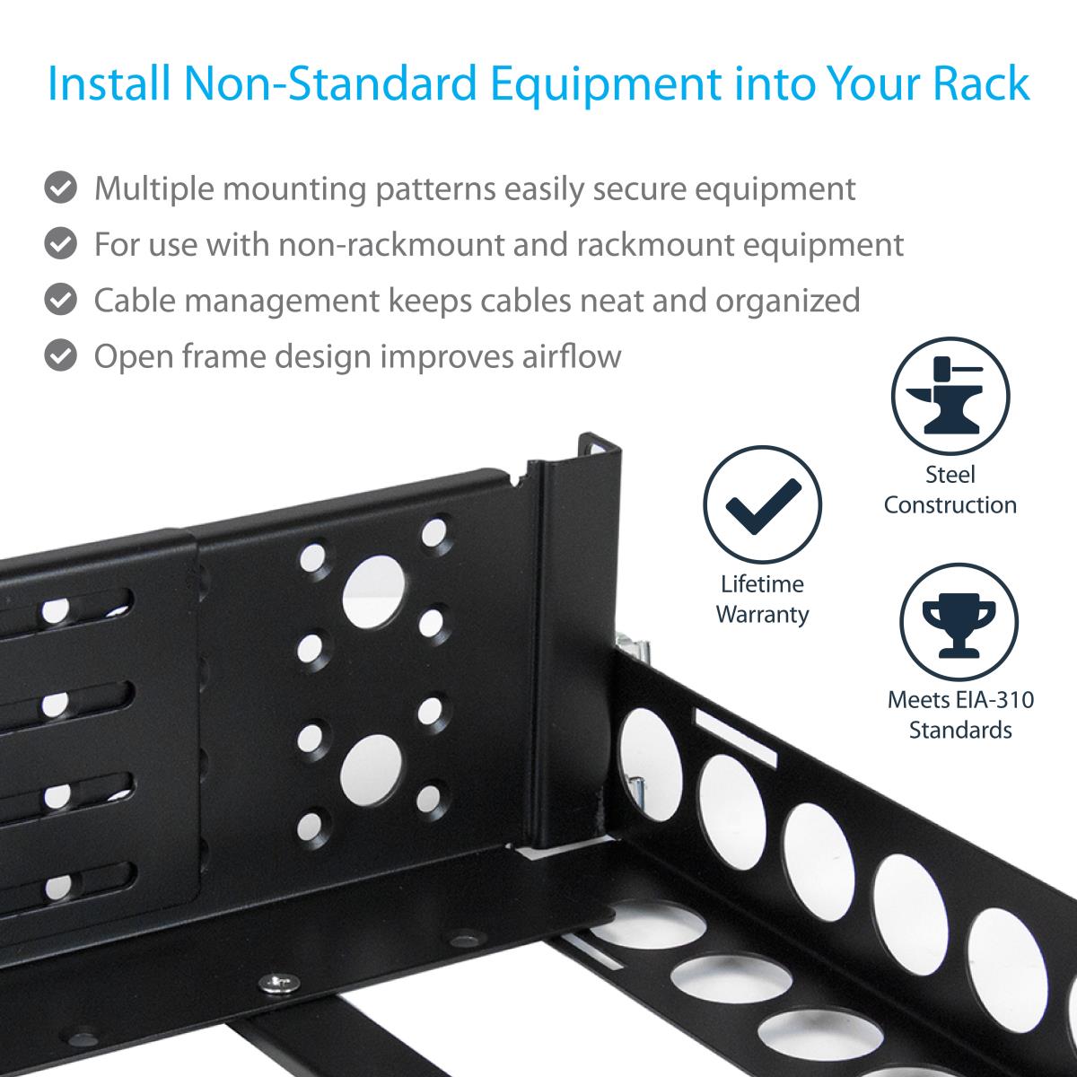 STARTECH.COM Universal Server Rack Rails 3u Fixed 19 Inch Adjustable Depth