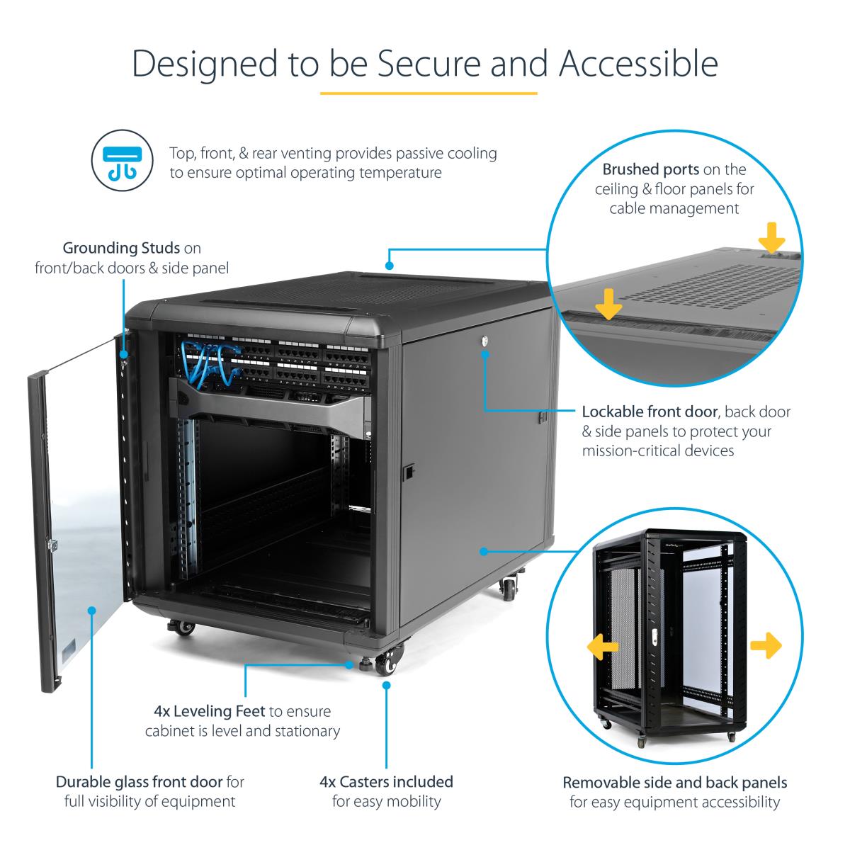 STARTECH.COM Knock-down Server Rack Cabinet With Casters 12u 36in