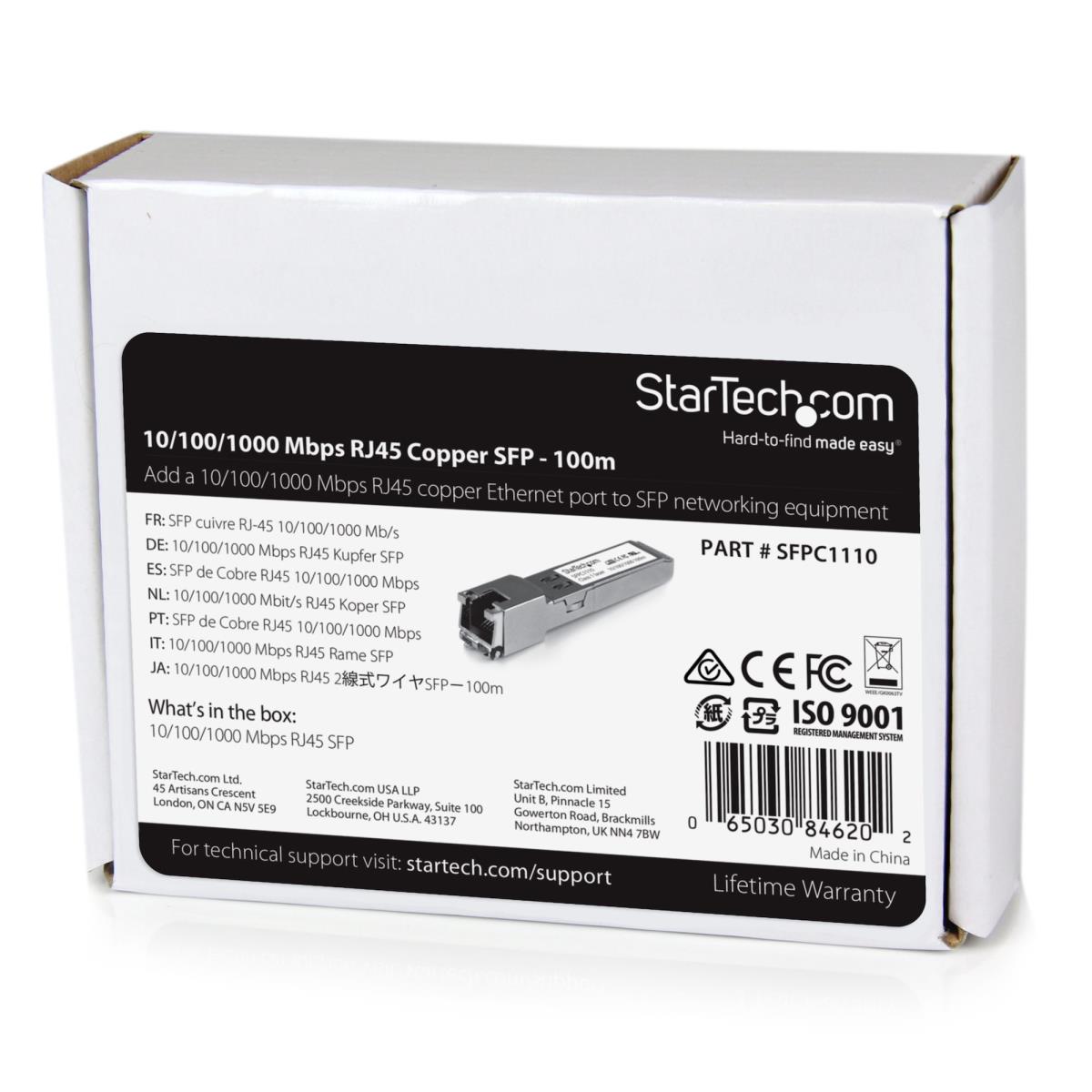 STARTECH.COM Transceiver Module Rj45 Gigabit Copper Sfp Mini-gbic 100m