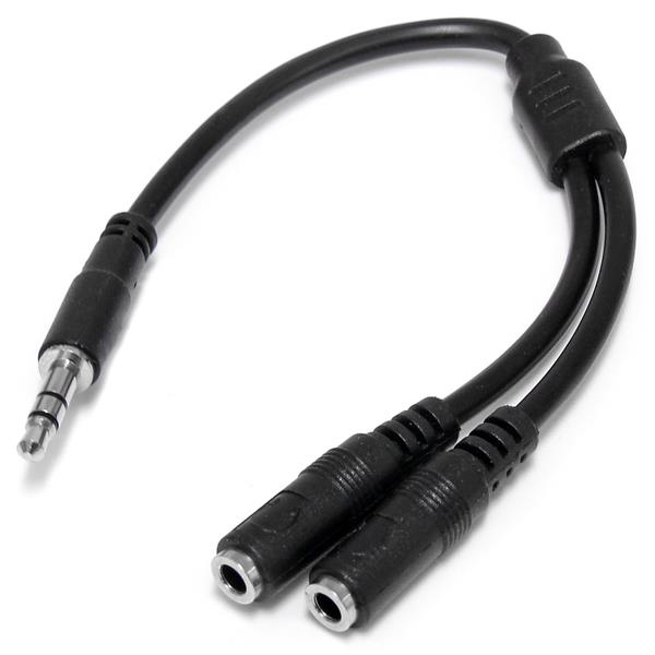 STARTECH.COM Slim Stereo Splitter Cable - 3.5mm Male To 2x 3.5mm Female