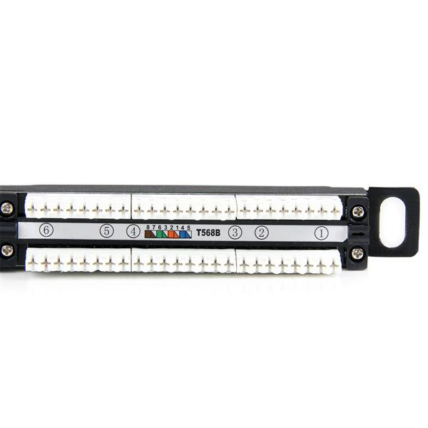 STARTECH.COM Patch Panel Half U / 0.5u Rack Mount At5e Network 24port