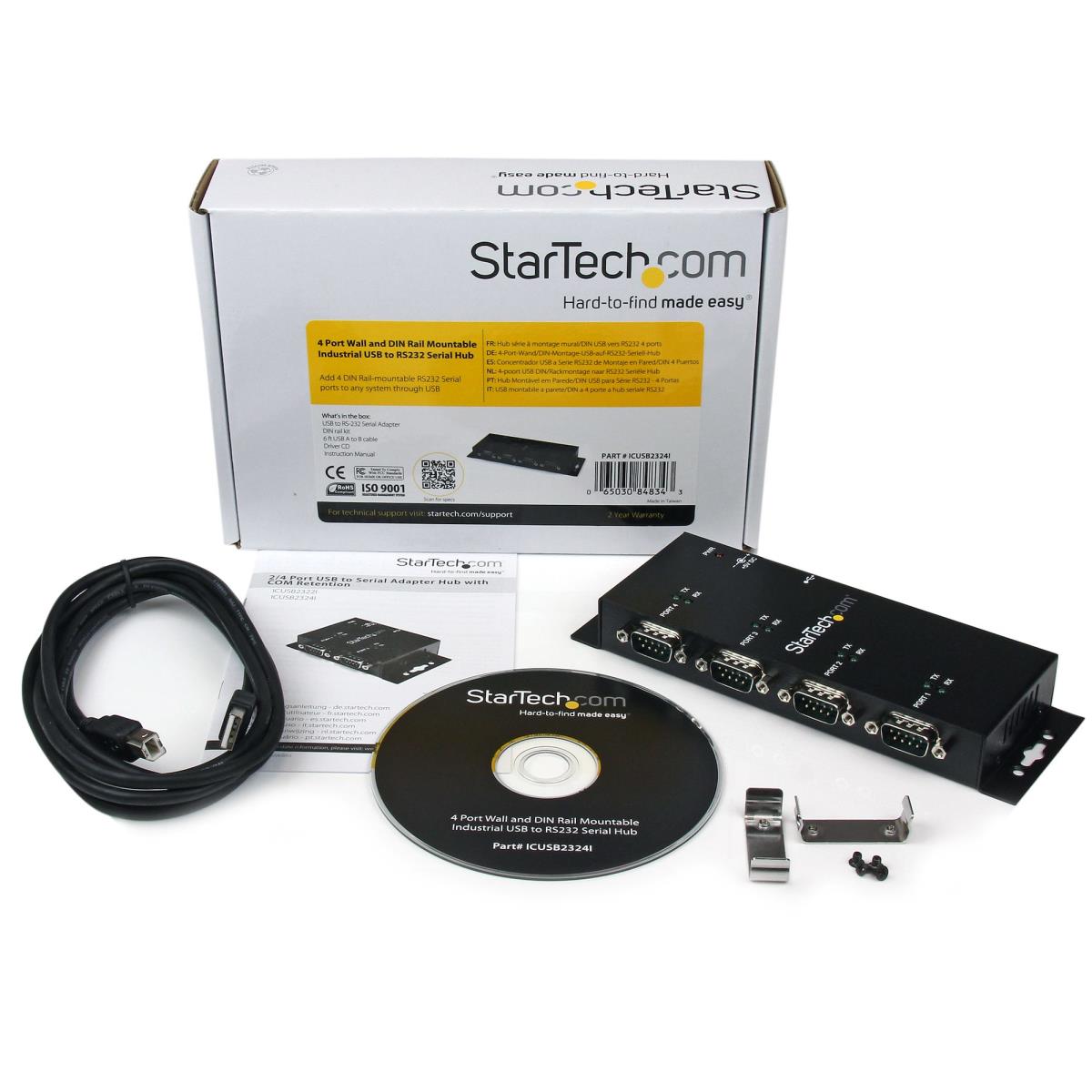 STARTECH.COM USB Serial Hub 4port USB To Db9 Rs232 Serial Adapter Hub