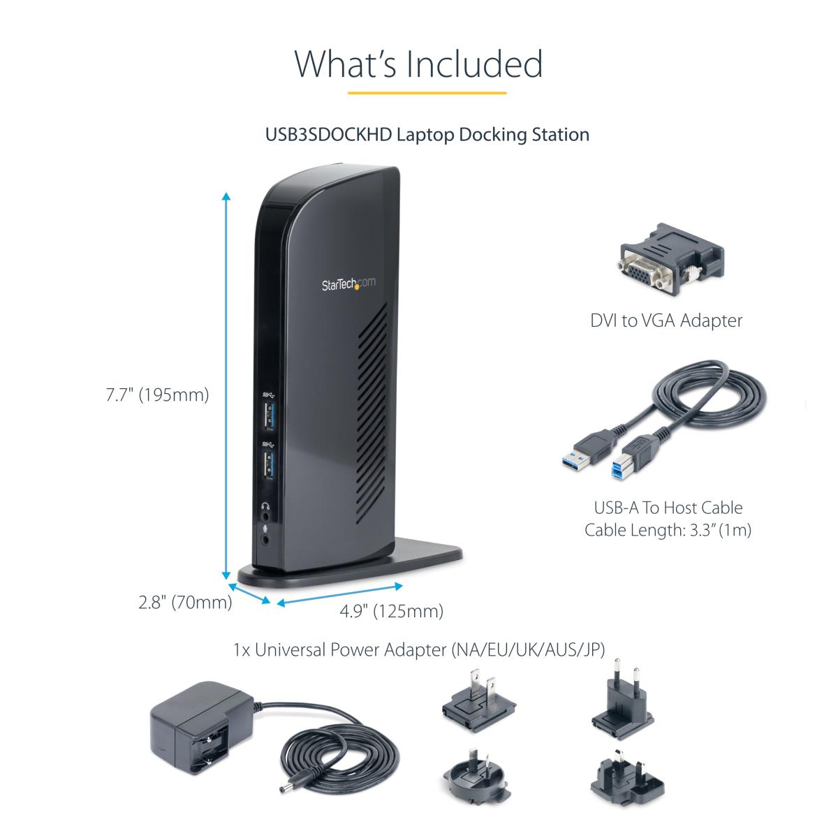 STARTECH.COM Docking Station - Universal USB 3.0 - Dual Video Hdmi DVI W/ Audio Ethernet